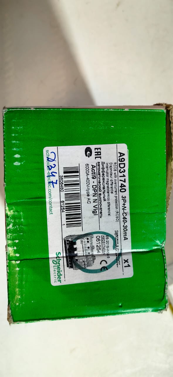 Выключатель дифференциальный автоматический 4P 6КА 40A C 30МA AC, Schneider Electric, , A9D31740